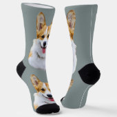 Custom Welsh Corgi Dog Personalisiert Zeichnend Socken (Gewinkelt)