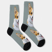 Custom Welsh Corgi Dog Personalisiert Zeichnend Socken (Rechts)