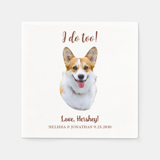 Custom Welsh Corgi Hund Personalisiert tue ich auc Serviette (Vorderseite)