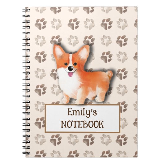 Custom Welsh Corgi Pembroke Notebook Geschenk für Notizblock (Vorderseite)