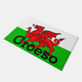 Custom Welsh Welcome Door Mat Fußmatte (Schrägansicht)