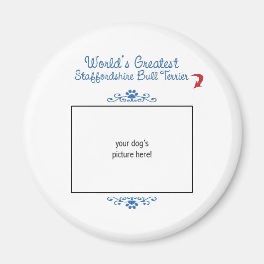 Custom Weltbest Staffordshire Bull Terrier Magnet (Vorne)