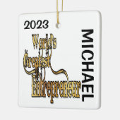 CUSTOM Weltbester Unternehmer Keramikornament (Links)