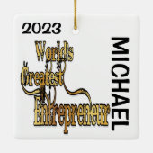 CUSTOM Weltbester Unternehmer Keramikornament (Rückseite)