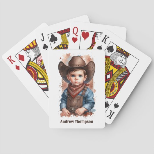 Custom Western Cowboy Birthday Spielkarten (Rückseite)