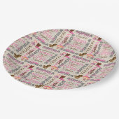 Custom Western Cowgirl Horse Lover Collage Name Pappteller (Schrägansicht)