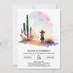 Custom Western Kids Cowboy Birthday Einladung