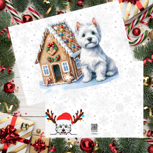 Custom Westie Gingerbread House Feiertagskarte