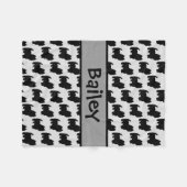 Custom Westie Hund-Silhouette Fleecedecke (Vorderseite (Horizontal))