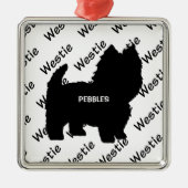Custom Westie Hund-Silhouette Ornament Aus Metall (Vorne)