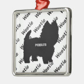 Custom Westie Hund-Silhouette Ornament Aus Metall (Links)