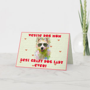 Custom Westie Mama Hund Beste verrückte Dog Lady C Dankeskarte