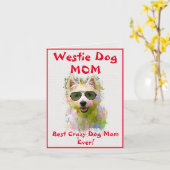 Custom Westie Mama Hund Beste verrückte Dog Lady D Karte (Gelbe Blume)