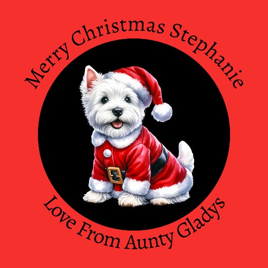 Custom Westie Red Christmas Geschenkpapier
