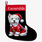 Custom Westie Weihnachts-Strumpf Großer Weihnachtsstrumpf (Vorderseite)