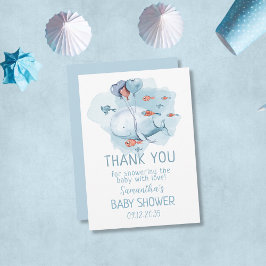 Custom Whale Boy Baby Shower Gast Vielen Dank Dankeskarte