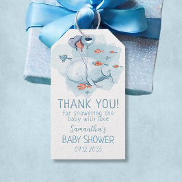 Custom Whale Boy Baby Shower Gast Vielen Dank Geschenkanhänger