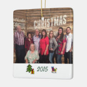 Custom Whimsical 2-seitiges Foto Weihnachten Keramikornament (Links)