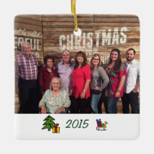 Custom Whimsical 2-seitiges Foto Weihnachten Keramikornament