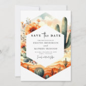 Custom Whimsical Cactus Wedding Save The Date (Vorderseite)