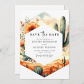 Custom Whimsical Cactus Wedding Save The Date (Vorne/Hinten)