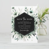 Custom Whimsical Floral Sage Green Wedding Save The Date (Stehend Vorderseite)