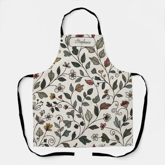 Custom Whimsical Flower & Vine  Schürze (Vorderseite)