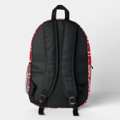 Custom Whimsical Japanisch Red Kanji Sushi Bedruckter Rucksack (Rückseite)