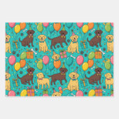 custom whimsical Labrador Retriever birthday Geschenkpapier Set (Vorderseite)