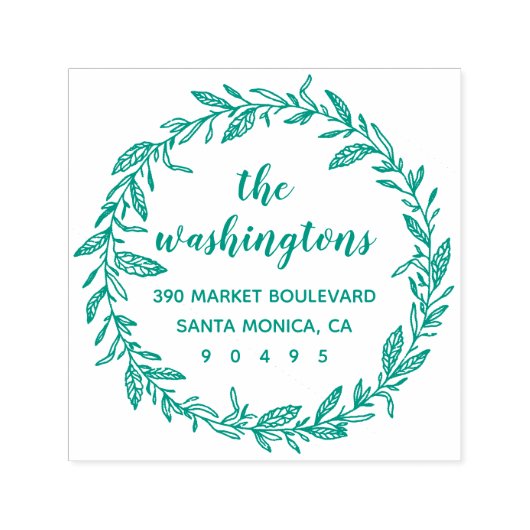 Custom Whimsical Laurel Wreath Rücksendeadresse Permastempel (Design)