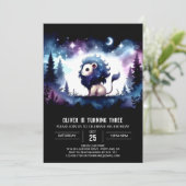 Custom Whimsical Lion Birthday Einladung (Stehend Vorderseite)