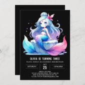 Custom Whimsical Mermaid Geburtstag Einladung (Vorne/Hinten)