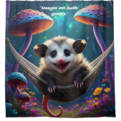 Custom Whimsical Opossum Psychedelic Hippie Duschvorhang (Vorderseite)