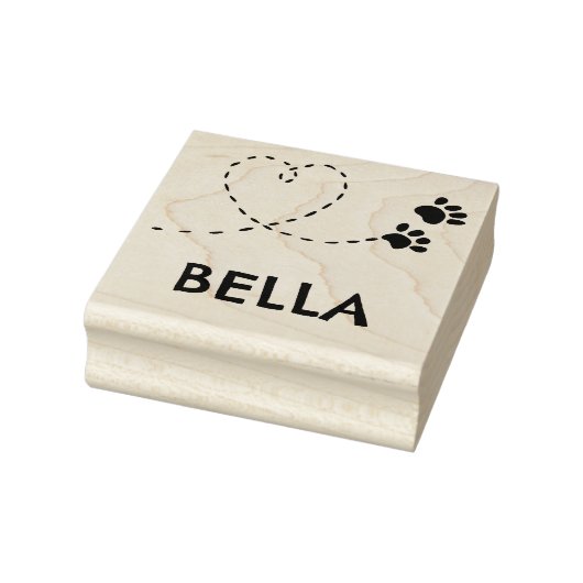 Custom Whimsical Paw Print Name Stamp Gummistempel (Stempel)