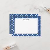 Custom Whimsical Paw Print Polka Dot Blue Note Karte (Vorderseite/Rückseite Beispiel)