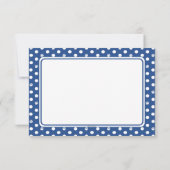 Custom Whimsical Paw Print Polka Dot Blue Note Karte (Rückseite)