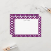 Custom Whimsical Paw Print Polka Dot Purple Note Karte (Vorderseite/Rückseite Beispiel)