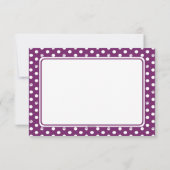 Custom Whimsical Paw Print Polka Dot Purple Note Karte (Rückseite)