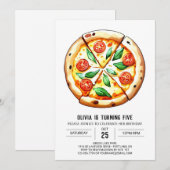 Custom Whimsical Pizza Birthday Einladung (Vorne/Hinten)