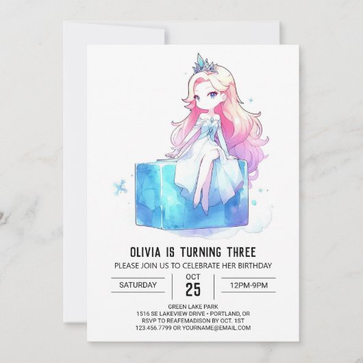 Custom Whimsical Princess Birthday Einladung (Vorderseite)