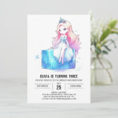 Custom Whimsical Princess Birthday Einladung (Stehend Vorderseite)