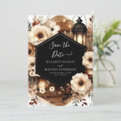 Custom Whimsical Rustic Wedding Save The Date (Stehend Vorderseite)