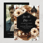 Custom Whimsical Rustic Wedding Save The Date (Vorne/Hinten)