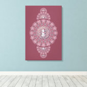Custom Whimsical Snowman Ornamental Mandala Wall Leinwanddruck (Insitu (Holzboden))