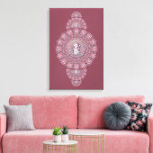 Custom Whimsical Snowman Ornamental Mandala Wall Leinwanddruck (Insitu (Wohnzimmer))
