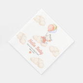 Custom Whimsical Sweet Floating Kitten Baby Girl Serviette (Ecke)