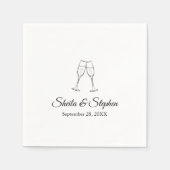 Custom Whimsical Wine Gläser Cheers Wedding Serviette (Vorderseite)