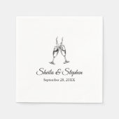 Custom Whimsical Wine Glass Cocktail Hochzeit Serviette (Vorderseite)