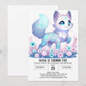 Custom Whimsical Wolf Digital Geburtstag Einladung (Vorne/Hinten)