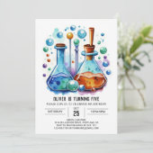 Custom Whimsy Experiment Scientist Geburtstag Einladung (Stehend Vorderseite)